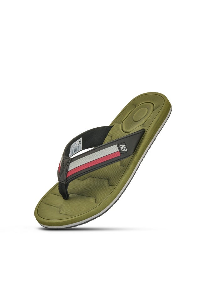 Puca Slippers For Men Strong Grip and Comfortable slippers Stylish Men's Slippers Clad Olive - Image 1